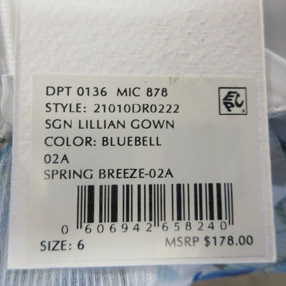 ALEX MARIE Lillian Floral Print Maxi Gown Dress Womens 6 Cap Flutter Sleeve NWT - Picture 7 of 15